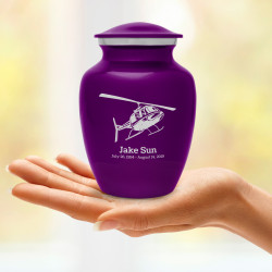 Helicopter Sharing Urn - Purple Luster