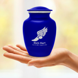 Winged Foot Running Sharing Urn - Midnight Blue