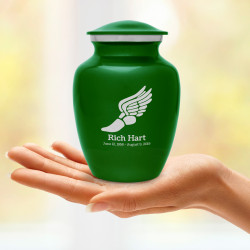 Winged Foot Running Sharing Urn - Shamrock Green