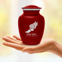 Winged Foot Running Sharing Urn - Ruby Red
