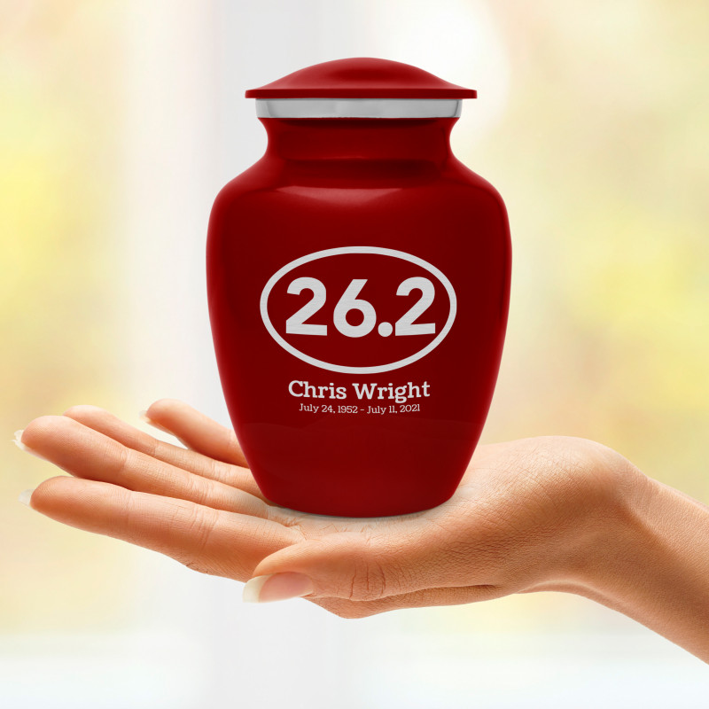 Marathon 26.2 Running Sharing Urn - Ruby Red
