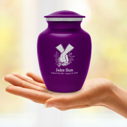 Marijuana Holding Hands Sharing Urn - Purple Luster