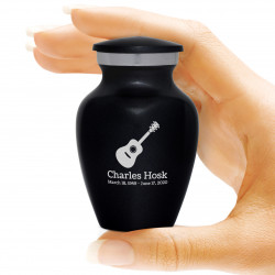 Acoustic Guitar Keepsake Urn - Jet Black