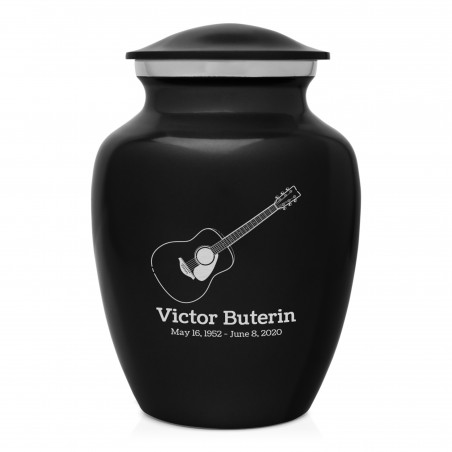 Acoustic Guitar Sharing Urn - Jet Black