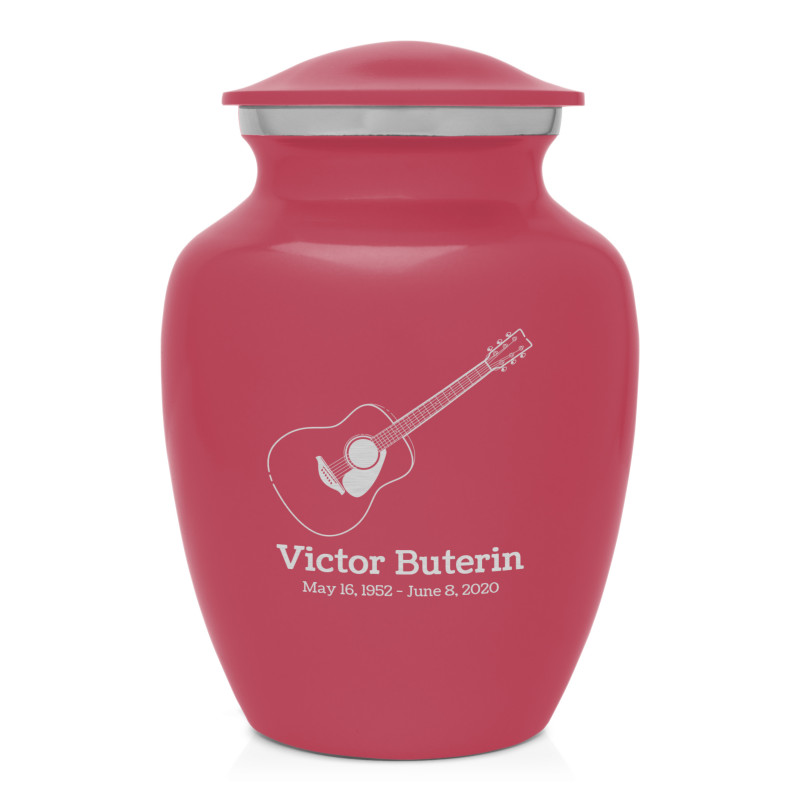 Acoustic Guitar Sharing Urn - Rose Pink