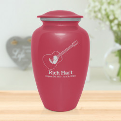 Acoustic Guitar Cremation Urn - Rose Pink