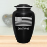 American Flag Cremation Urn - Jet Black