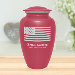 American Flag Cremation Urn - Rose Pink