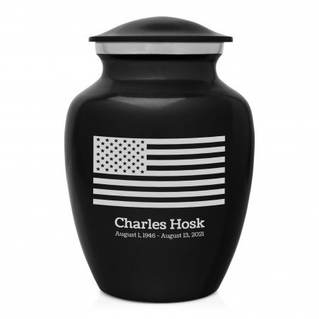 American Flag Sharing Urn - Jet Black