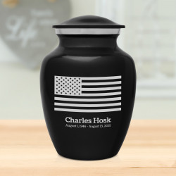 American Flag Sharing Urn - Jet Black