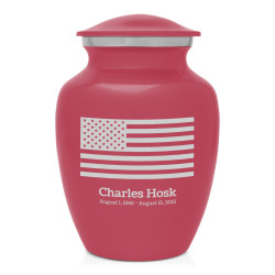 American Flag Sharing Urn - Rose Pink
