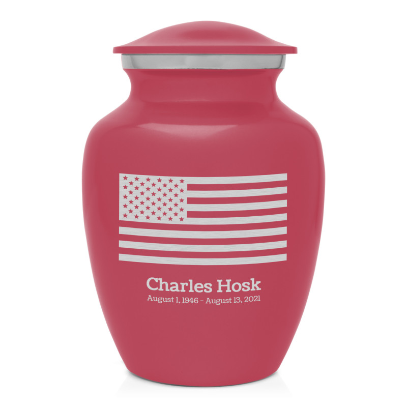 American Flag Sharing Urn - Rose Pink