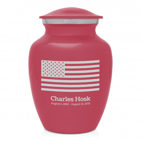 American Flag Sharing Urn - Rose Pink