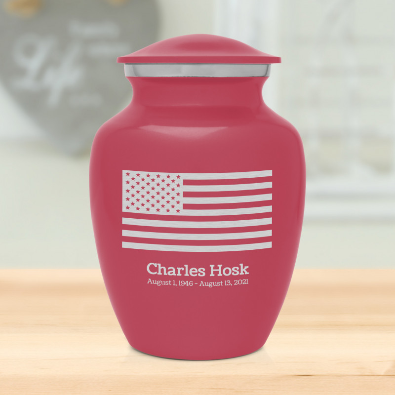American Flag Sharing Urn - Rose Pink