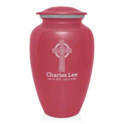 Celtic Cross Cremation Urn - Rose Pink