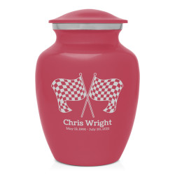 Race Checkered Flag Sharing Urn - Rose Pink