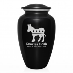 Democratic Donkey Cremation Urn - Jet Black