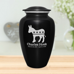 Democratic Donkey Cremation Urn - Jet Black