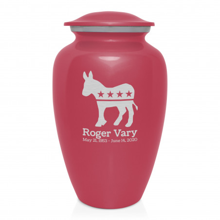 Democratic Donkey Cremation Urn - Rose Pink