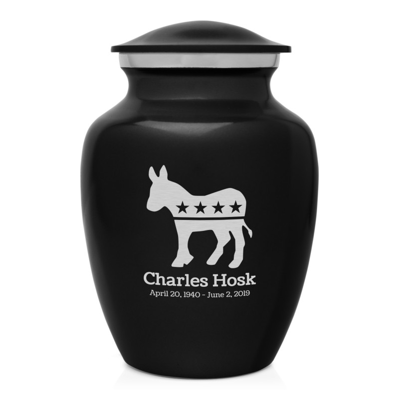 Democratic Donkey Sharing Urn - Jet Black