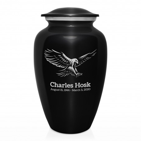 Eagle Cremation Urn - Jet Black
