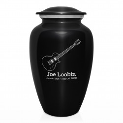 Electric Guitar Cremation Urn - Jet Black