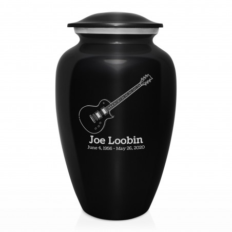Electric Guitar Cremation Urn - Jet Black