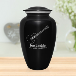 Electric Guitar Cremation Urn - Jet Black