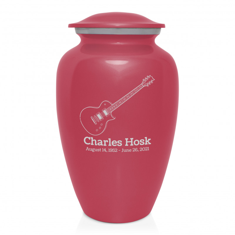Electric Guitar Cremation Urn - Rose Pink
