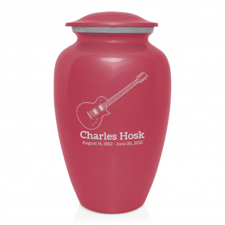 Electric Guitar Cremation Urn - Rose Pink