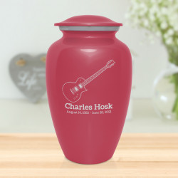 Electric Guitar Cremation Urn - Rose Pink