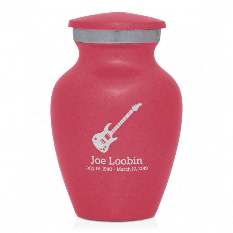 Electric Guitar Keepsake Urn - Rose Pink