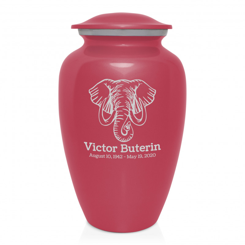 Elephant Cremation Urn - Rose Pink