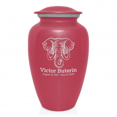 Elephant Cremation Urn - Rose Pink
