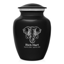 Elephant Sharing Urn - Jet Black