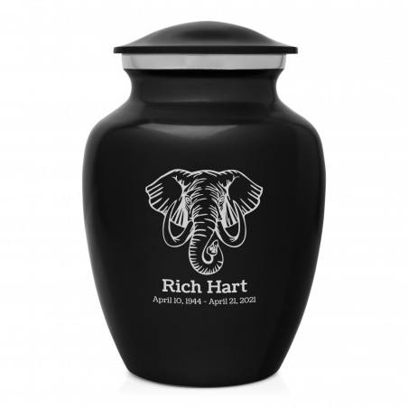 Elephant Sharing Urn - Jet Black