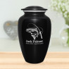 Salmon Fishing Cremation Urn - Jet Black