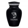 Salmon Fishing Keepsake Urn - Jet Black