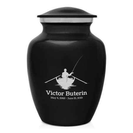 Fisherman Boat Sharing Urn - Jet Black