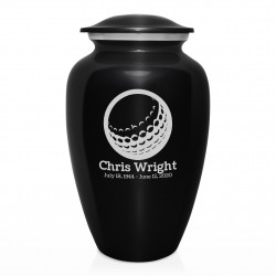 Golf Ball Cremation Urn - Jet Black