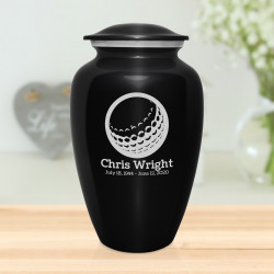 Golf Ball Cremation Urn - Jet Black