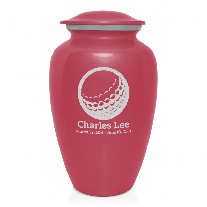 Golf Ball Cremation Urn - Rose Pink