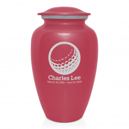 Golf Ball Cremation Urn - Rose Pink