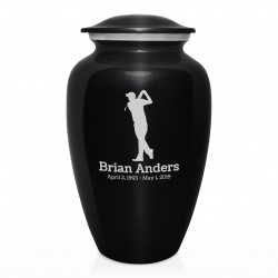 Golf Cremation Urn - Jet Black