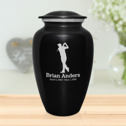 Golf Cremation Urn - Jet Black
