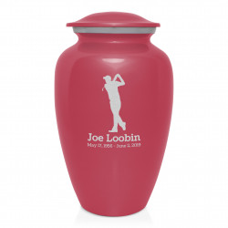 Golf Cremation Urn - Rose Pink