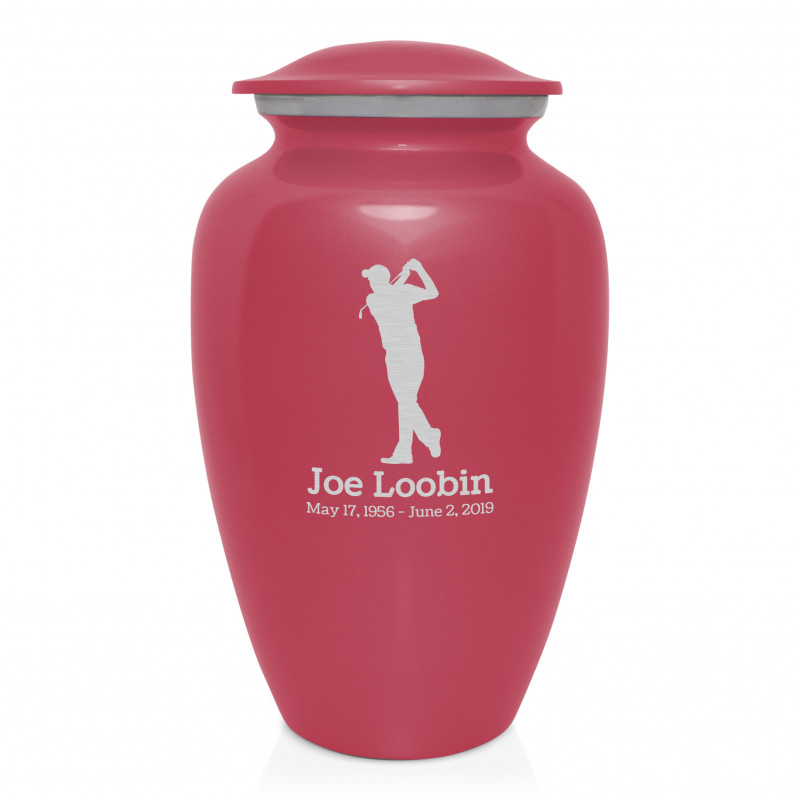 Golf Cremation Urn - Rose Pink