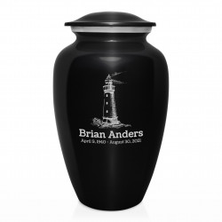 Lighthouse Cremation Urn - Jet Black