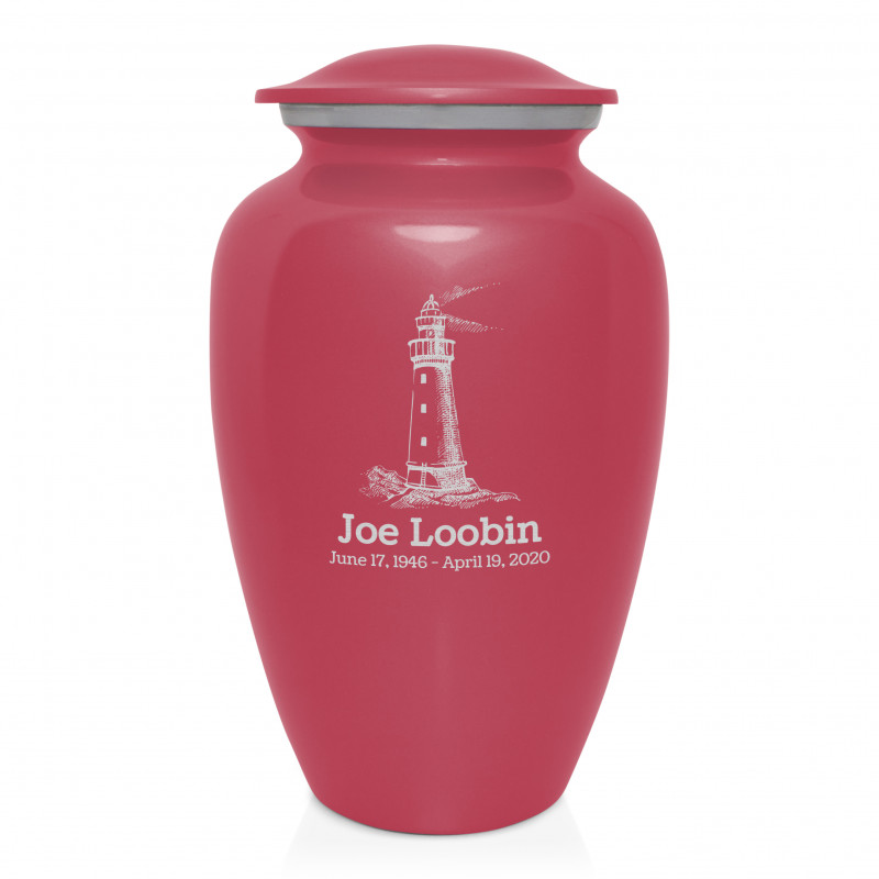 Lighthouse Cremation Urn - Rose Pink