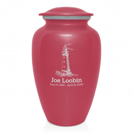 Lighthouse Cremation Urn - Rose Pink